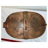 Antique Norwegian Tine Box with Intricate Carvings