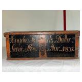 Antique 1837 Norwegian Hand-Painted Trunk from Valdres
