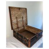 Antique 1837 Norwegian Hand-Painted Trunk from Valdres