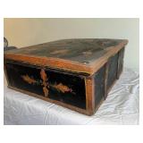 Antique 1837 Norwegian Hand-Painted Trunk from Valdres