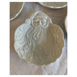 Set of 4 Santa Plates and 5 Mugs - Holiday Ceramic Collection