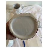 Set of 4 Santa Plates and 5 Mugs - Holiday Ceramic Collection