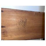 Hand-Painted Wooden Folk Art Storage Box with Bird Design