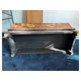 Hand-Painted Wooden Folk Art Storage Box with Bird Design