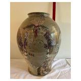 Large Stoneware Vase with Native American Art Motifs
