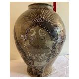 Large Stoneware Vase with Native American Art Motifs