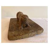 Antique Wooden Mold with Animal Figure - Folk Art Decor