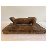 Antique Wooden Mold with Animal Figure - Folk Art Decor