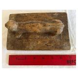 Antique Wooden Mold with Animal Figure - Folk Art Decor