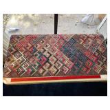 Multicolored Himalayan Geometric Endless Mountain Pattern Textile with Label