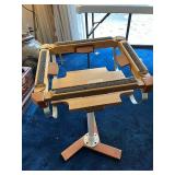 Adjustable Rug Hooking Stand with Sturdy Wooden Base