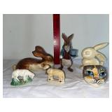 Collection of Animal Figurines - Rabbits, Sheep, Cat
