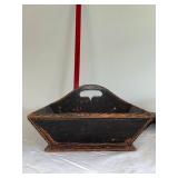 Vintage Wooden Grain Scoop and Caddy Tray Rustic Farm Decor
