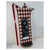 Unique Jester Hat Standing Mirror with Harlequin Pattern