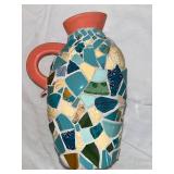 Ceramic Holt-Howard Mosaic Art Face Pitcher Vintage 1965 Pieces