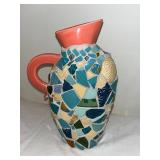 Ceramic Holt-Howard Mosaic Art Face Pitcher Vintage 1965 Pieces