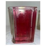 Set of 5 Vintage Book Shaped Etched Glass Vases 