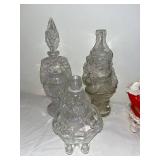 Vintage Christmas Decorations Lot: Glass Figures & Ceramic Trees