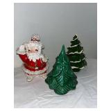 Vintage Christmas Decorations Lot: Glass Figures & Ceramic Trees