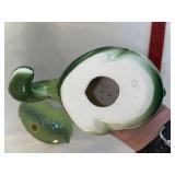 Set of 3 Vintage Ceramic Animal Figurines - Fish, Pig, Red Wing Bob White Bird