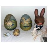 Vintage Easter & Halloween Decorations Lot - Bunny & Pumpkin Figures