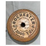 Vintage Rochester Thread Spool & Yarn Basket with Carved Figures