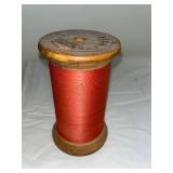 Vintage Rochester Thread Spool & Yarn Basket with Carved Figures