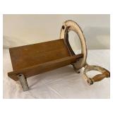 Vintage Raadvad Scandinavian Bread Slicer with Wooden Base