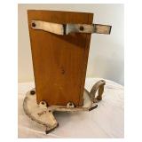 Vintage Raadvad Scandinavian Bread Slicer with Wooden Base