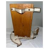 Vintage Raadvad Scandinavian Bread Slicer with Wooden Base