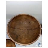 Set of 4 Vintage Wooden Bowls - Rustic Decor