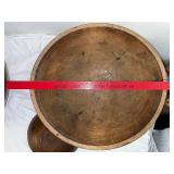 Set of 4 Vintage Wooden Bowls - Rustic Decor