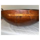 Set of 4 Vintage Wooden Bowls - Rustic Decor