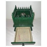 Vintage Green Picket Fence Christmas Tree Stand