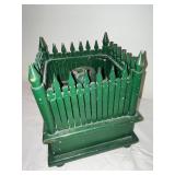 Vintage Green Picket Fence Christmas Tree Stand