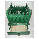 Vintage Green Picket Fence Christmas Tree Stand