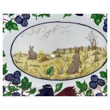 Antique Rabbitware Spatterware Platter
