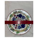 Vintage Rabbitware Spatterware Plate with Colorful Design
