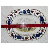 Vintage Rabbitware Spatterware Tray with Rabbit and Frog Design