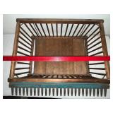 Vintage Wooden Crate and Rake Head Rustic Decor