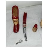 Vintage Christmas Decorative Items Lot - Santa Figurines & Plate