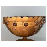 Vintage Wooden Double-Tiered Sewing Basket Stand