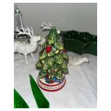 Vintage Christmas Decor Lot with Figurines, Tree, and Utensils