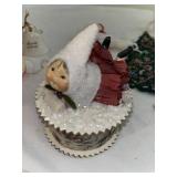 Vintage Christmas Decor Lot with Figurines, Tree, and Utensils