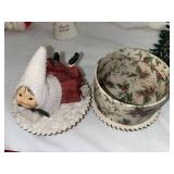 Vintage Christmas Decor Lot with Figurines, Tree, and Utensils