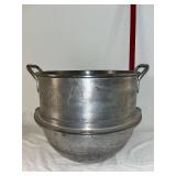 Large Vintage Metal Mixing Bowl Pot with Handles