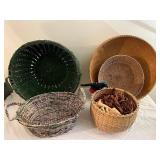 Collection of Woven Baskets - Mixed Materials and Colors