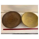 Pair of Large Vintage Wooden Bowls