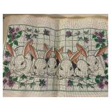 Vintage Needlepoint, Peg Dolls, Wire Chairs, Utensils Lot