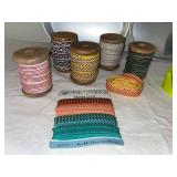 Crafting Lot: Ribbons, Cords, Decorative Tins & Coca-Cola Pen
